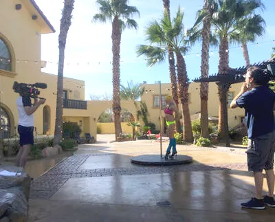 Pole stage at a Las Vegas Pole Rentals delivery