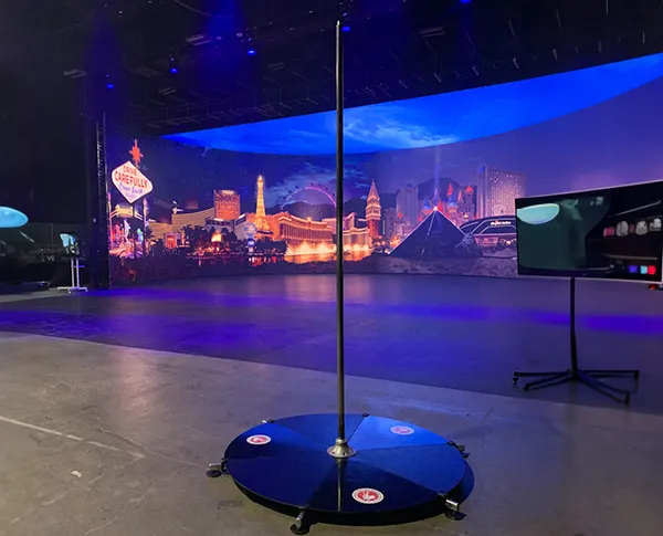 Pole rental setup for a private party